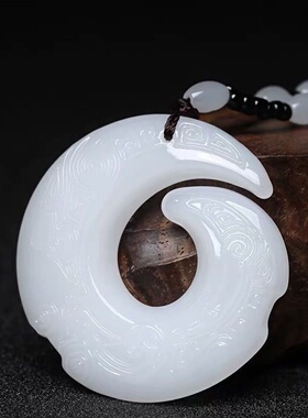 仿和田玉时来运转平安扣吊坠男女款情侣饰品毛衣链直播首饰品