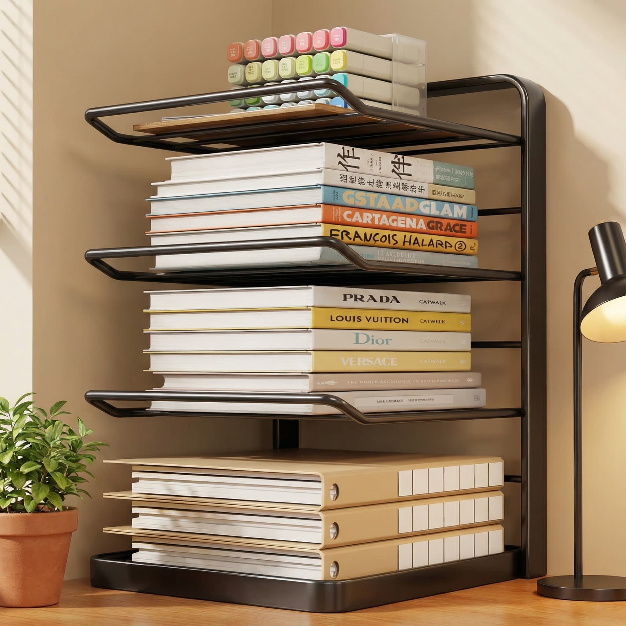 Subject classification storage rack multi-layer book storage rack