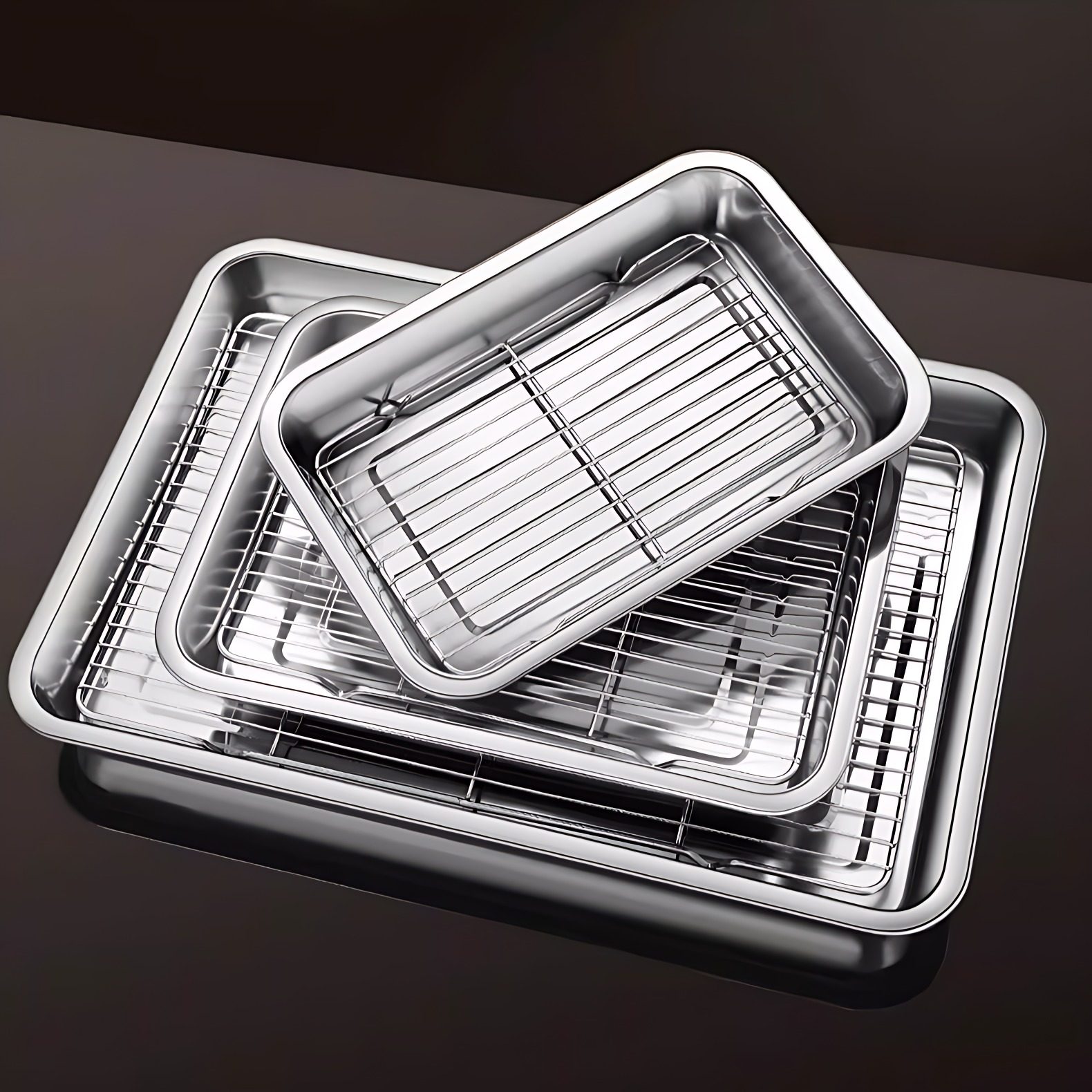 不锈钢长方形控油网架滤油托盘滤水漏油盘子商用油炸过滤网格盆,淘宝优惠券,粉丝福利购,淘宝优惠卷