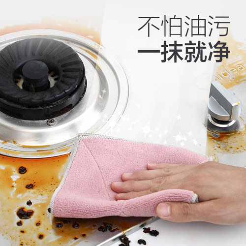 厨房专用毛巾抹布家用擦桌子加厚百洁布强吸水珊瑚绒擦手巾洗碗布 - 图1