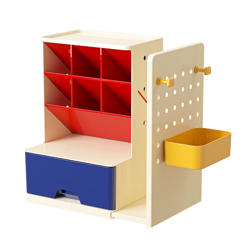 Flexible retractable hole board book stand with oblique insertion pen holder