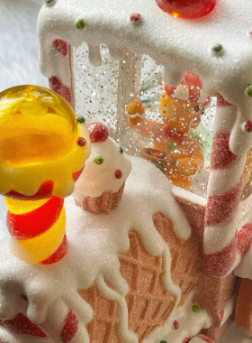 green house * 复古圣诞翻糖饼干造型姜饼人火车头飘雪音乐灯礼物