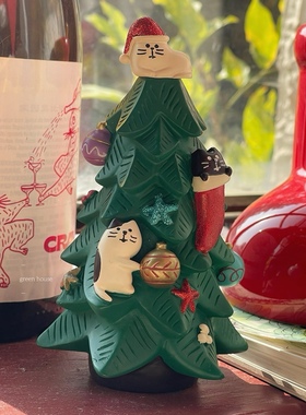 green house * 圣诞氛围感森林音乐会围炉煮茶场景摆件