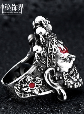 大黑天财神钛钢日韩风男士戒指
