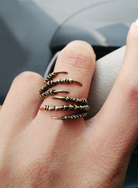 纯银戒指男潮嘻哈个性女银饰日韩