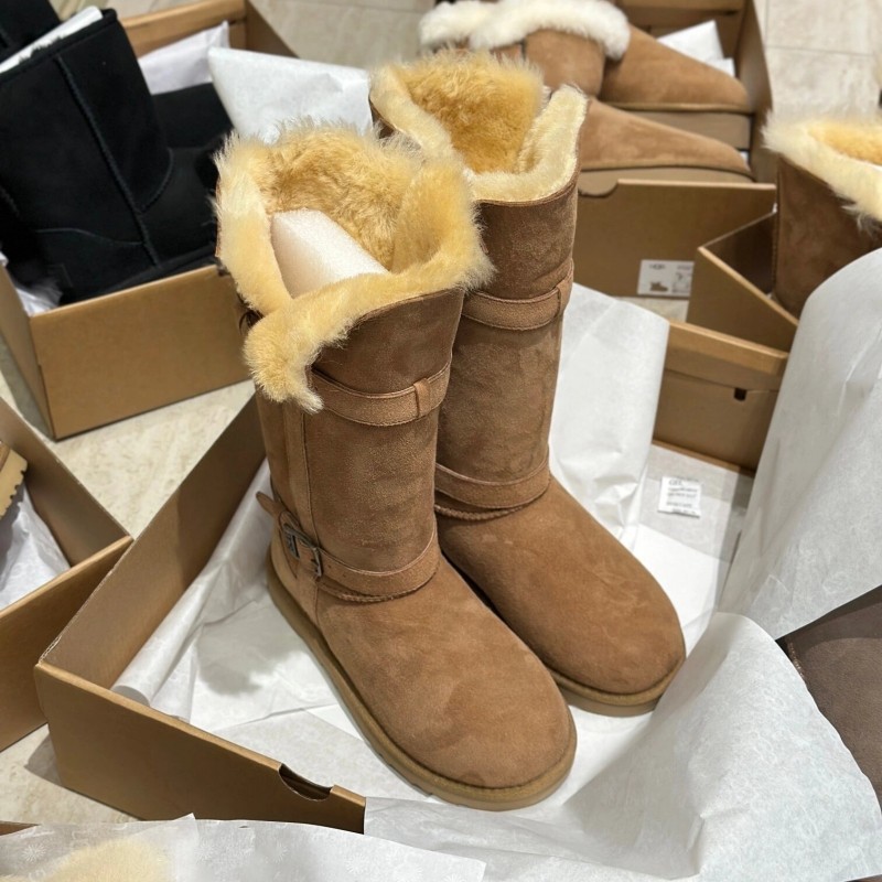 羊皮毛一体雪地靴女2025新款复古圆头平底加绒中筒雪地棉不过膝靴,淘宝优惠券,粉丝福利购,淘宝优惠卷