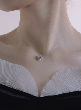 m家超闪锆石项链简约名媛高级