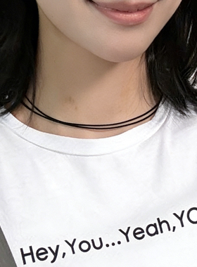 暗黑双层细皮绳choker百搭个性