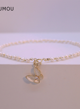 项链珍珠蝴蝶气质超仙早春新款