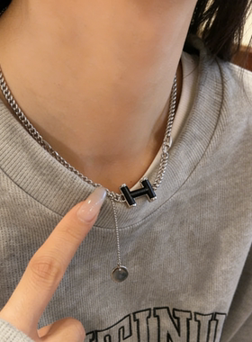 合金粗链条张扬锁骨链H休闲风
