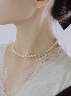 气质浪漫鱼尾高级锁骨链珍珠