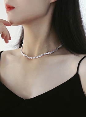 轻奢几何小三角碎银锁骨链