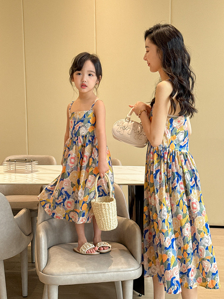 复古碎花满印短袖花衬衫亲子装宽松夏威夷海边度假母女装连衣裙潮,淘宝优惠券,粉丝福利购,淘宝优惠卷