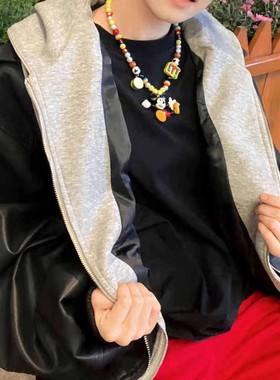 小众设计米奇项链汉堡美式项链卡通米老鼠多巴胺锁骨链