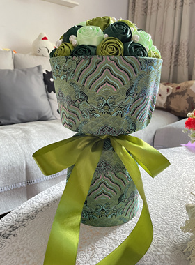 原创手工制作花束藏式手捧花礼品小香风永生花玫瑰花生日结婚礼物