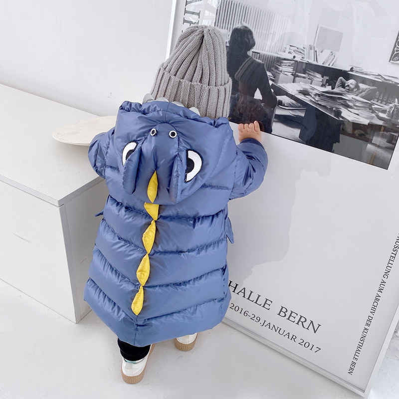 齐跃儿童羽绒服男女童2025冬小恐龙加厚宝宝中长款白鸭绒免洗外套,淘宝优惠券,粉丝福利购,淘宝优惠卷