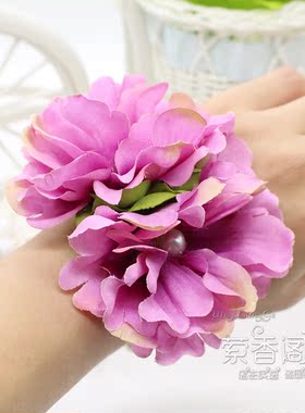 波西米亚风海边仿真花珍珠手链