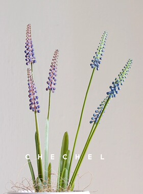 chechel 葡萄风信子仿真花 田园风假花 家居装饰花艺配材摄影道具
