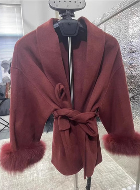 2026 Fox Fur Double-sided Wool at Women's Short at Feminine