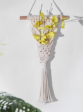 Ins Handmade Woven Dried Flower Decorative Net Bag Homestay