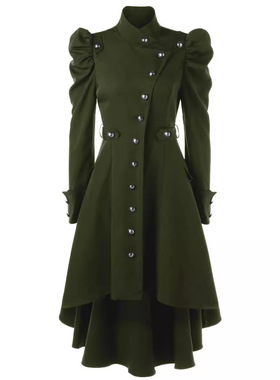 Stand llar Slim Fit British Style Mid-length Women's Jacket
