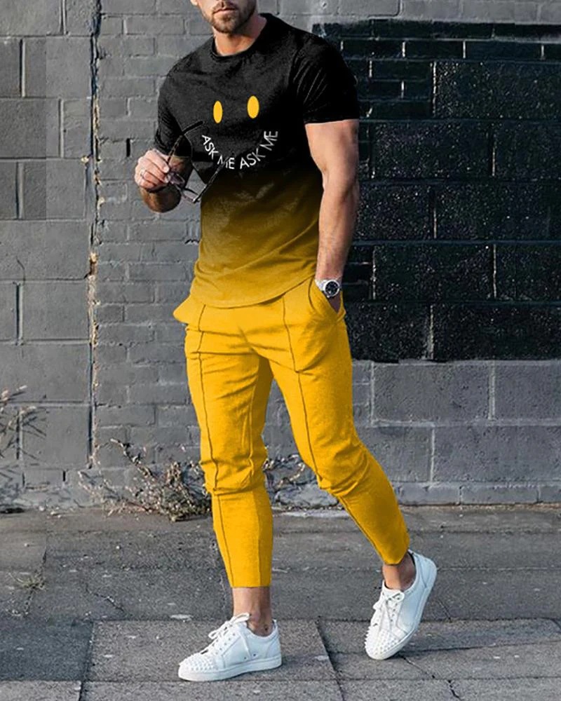 Men's Trousers Tracksuit 2 Piece Set 3D Printed Summer Funny - 图2