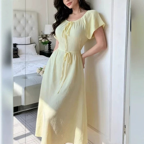 New Holiday Style Beaded llar Backless Waist Lace-up Slimmin - 图0