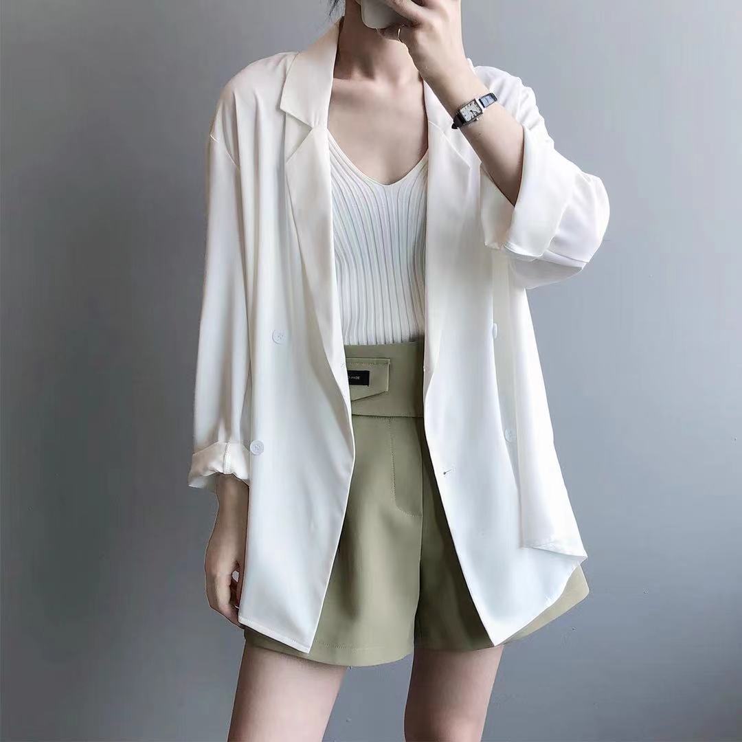 Shopee Blazer Women's Thin Design British Style Loose Korean-图1