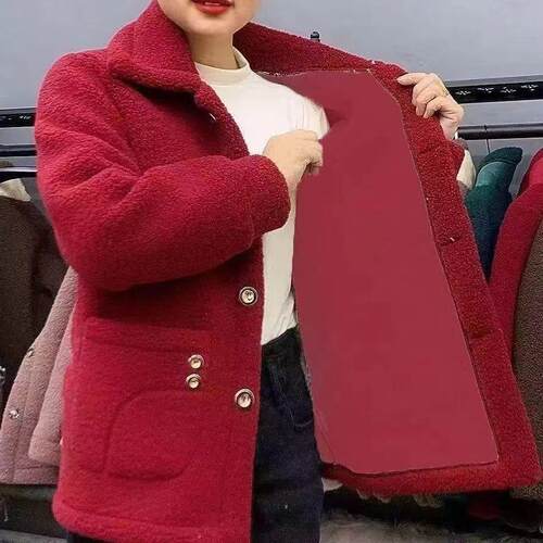 2026 Velvet And Thickened Imitation Wool Mother's Wear Mid-l - 图2