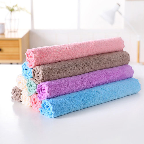 High Density ral Fleece Towel Cut Edge Wipe Hand Square Towe - 图2