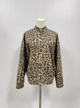Loose American Shirt Jacket Women's Lazy Style Leopard Print