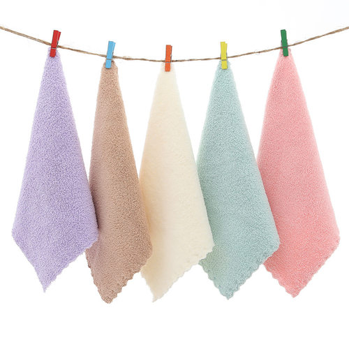 High Density ral Fleece Towel Cut Edge Wipe Hand Square Towe - 图3
