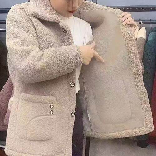 2026 Velvet And Thickened Imitation Wool Mother's Wear Mid-l - 图1