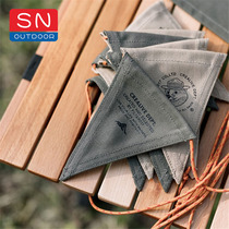 Delicate Camping Equipment Supplies Tent Atmosphere Decoration Scene Arrangement Campsite Flags Add Waxed Canvas Triangle Color Flags