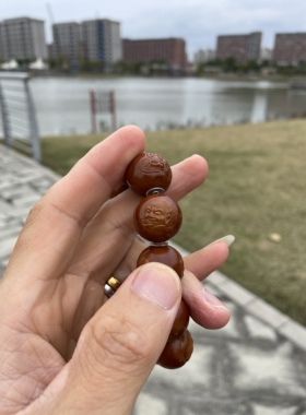 周平本工橄榄十八罗汉1.95搭配大日如来弥勒笑佛老树籽极限弧手串