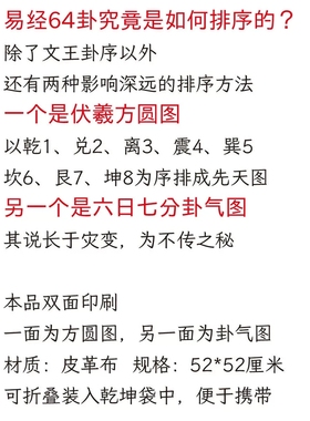 易经64卦牌易经六十四卦学习卡伏羲先天方圆图六日七分卦气图