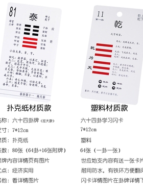 道士专用六十四卦牌64卦牌含卦辞爻辞卦象名序