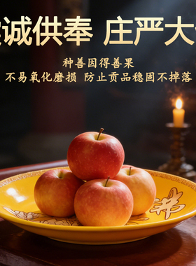 陶瓷供盘家用供奉佛前平底供果盘佛堂莲花供品盘招财贡盘佛具用品
