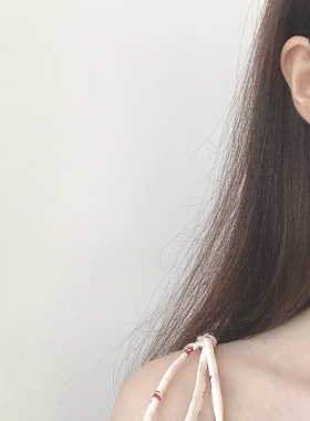 925银趣味个性耳钉陶瓷不对称女