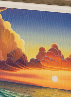 当代艺术家PaulCorfi原装框手绘限量版画田园景色亲签证书装饰画