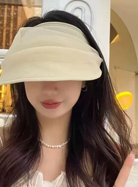 网红小众欧根纱空顶帽子女夏季出