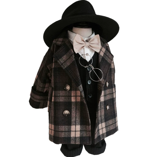 Платье для мальчиков, детский комплект, костюм, жилет, в британском стиле