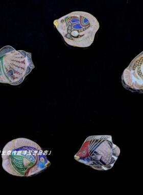 金鱼盒年年有鱼金玉满堂首饰盒景泰蓝铜胎传统手工掐丝珐琅印泥盒
