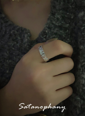 超闪碎冰冰999银高级感开口戒指