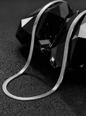 铂金品质钛钢蛇骨链健身项链