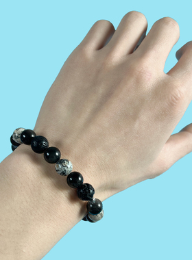 原创火山石串珠手链男小众配饰