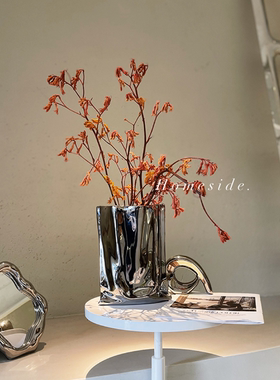 homeside电镀纸袋花瓶ins中古风
