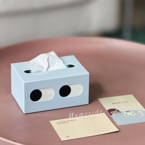 Homeside斜眼纸巾盒趣味餐巾纸收纳创意抽屉式可爱卡通桌面摆件 - 图1