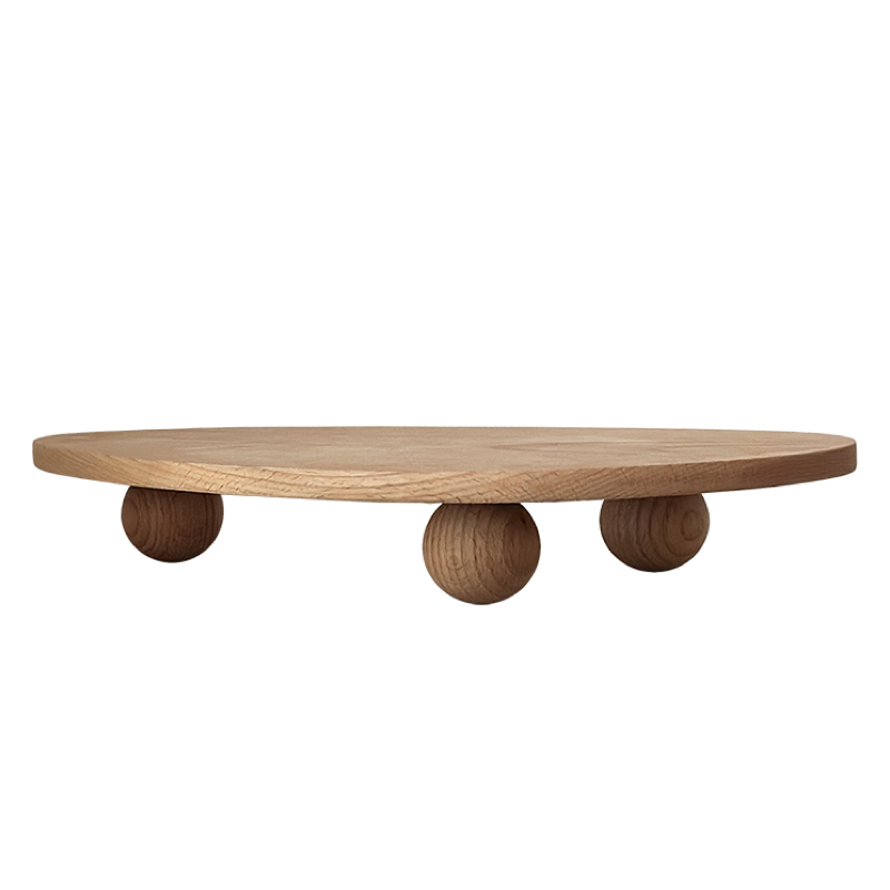 Homeside实木托盘ins北欧榉木面包餐盘圆球高脚木质香薰盘收纳盘,淘宝优惠券,粉丝福利购,淘宝优惠卷