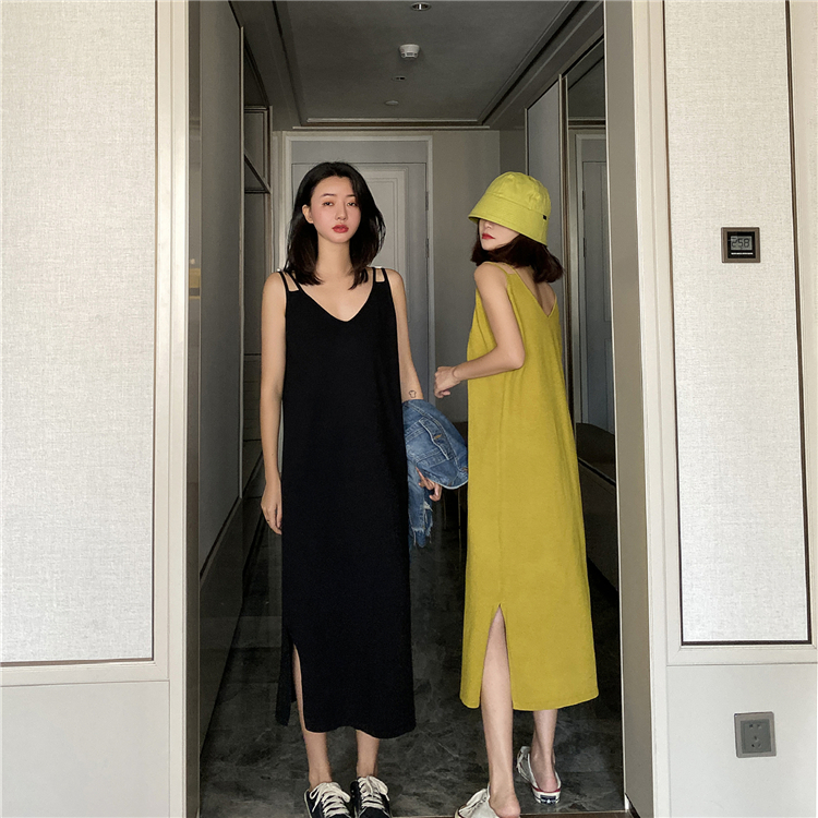 2020新款夏装大码女装吊带打底连衣裙胖mm洋气200斤宽松显瘦裙子